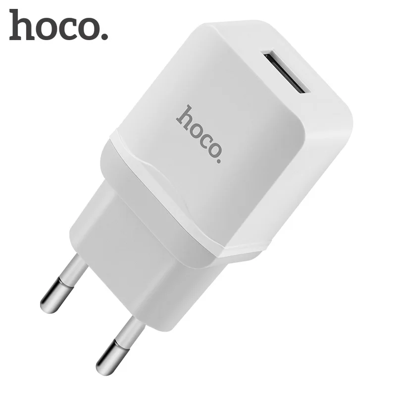 HOCO Универсальное зарядное устройство USB 5V2. 4A с зарядным кабелем, настенное зарядное устройство для путешествий, ЕС, портативное зарядное устройство для iPhone X, samsung, Xiaomi