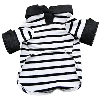

Dog Cotton Comfortable Clothes Pet White T Small Summer Stripes Shirt And Striped P Black