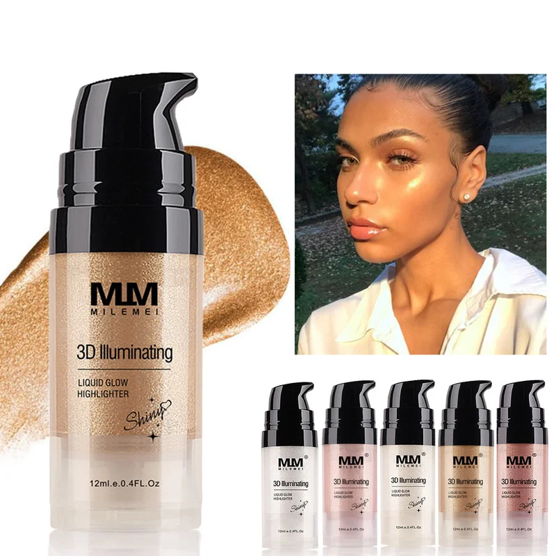 

12ml Makeup Highlighter Contouring Makeup Face Brightener Concealer Liquid Highlighter Primer Bronzer Face Glow Cosmetics TSLM1