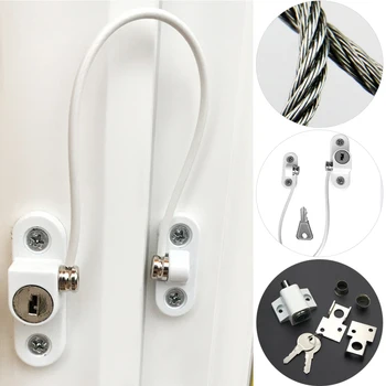 

Lock Stop Door Restrictor Child Safety Locks Home Hardware White Window Security Chain Lock Sliding Security Limiter