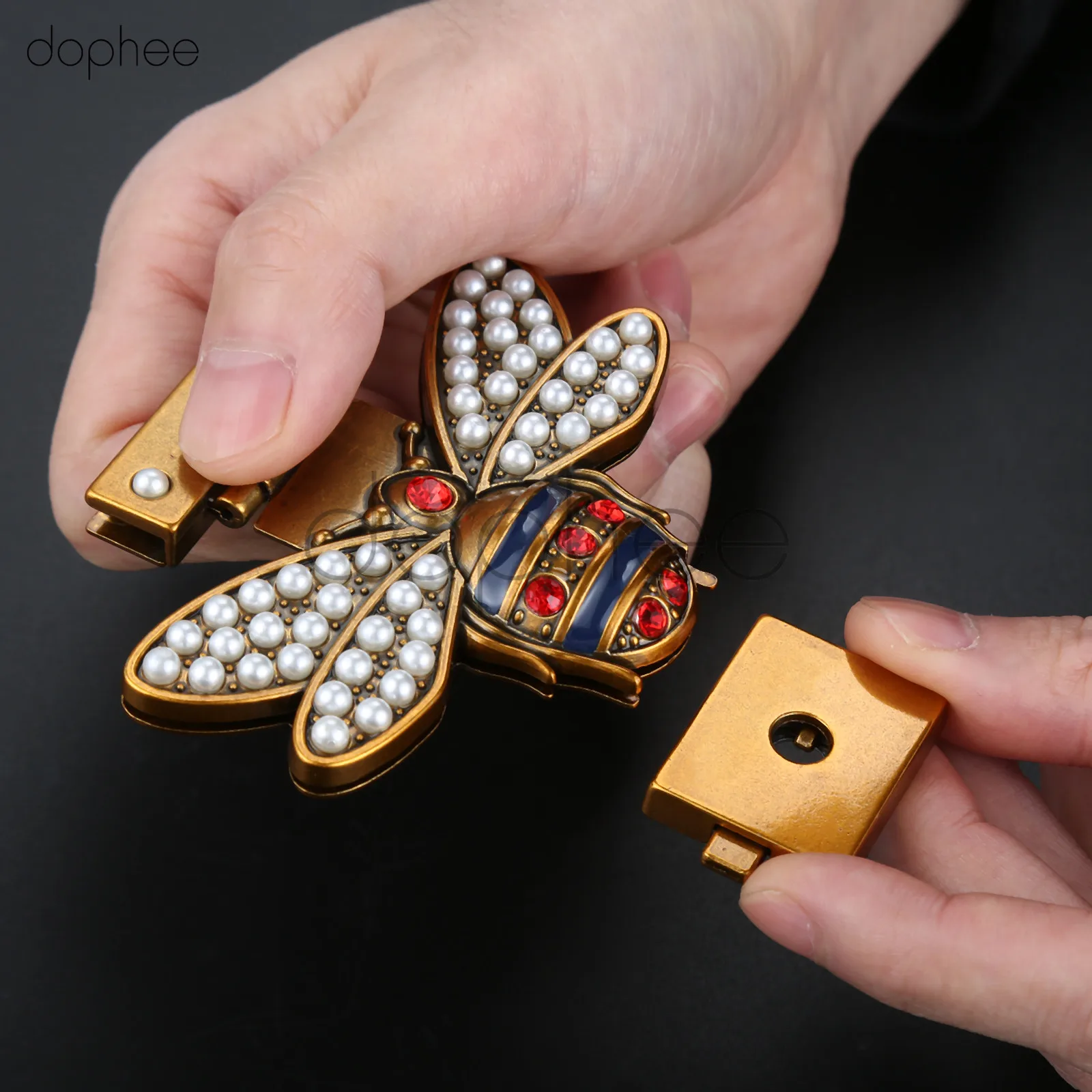 Dophee 1 комплект DIY Женская пчела металлическая застежка Поворотный замок для сумки сумка аксессуары сумка кошелек подарочный металлический замок