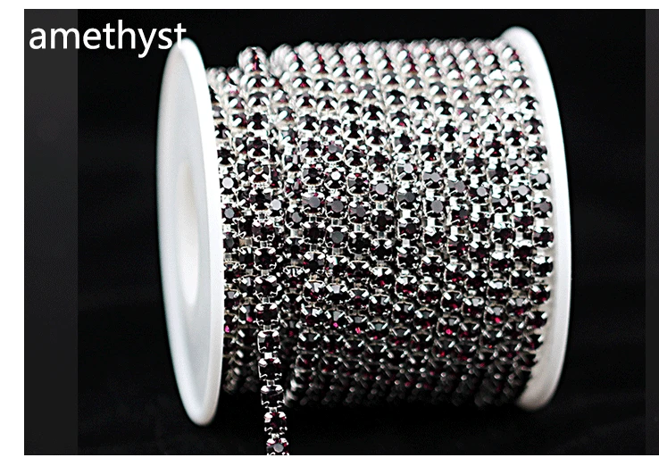 1Yard 10Yards/Roll SS6-SS18 Shiny Crystal Rhinestone Chain Sew-On Glue-On For Clothes Jewelry Apparel Accessories Trim Cup Chain