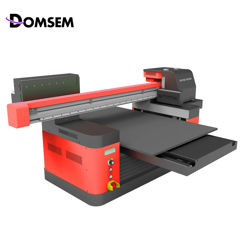 УФ планшетный принтер DOMSEM 6090 для печати лаком ручка бутылок фотографические