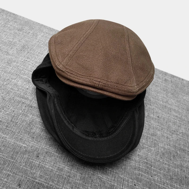 mens fleece beret Vintage Flat Caps For Men Solid Cotton Beret Hat Women Casual Coffee Duckbill Ivy Cap Spring And Summer Breathable Hats BLM239 mens winter beret hats