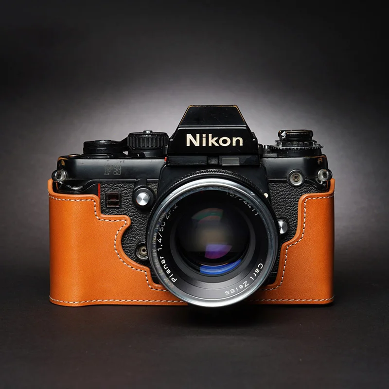 Design Per Nikon F3 F3Hp F3Af F3T Borsa Per Fotocamera Mezza Custodia In Vera Pelle Fatta A Mano