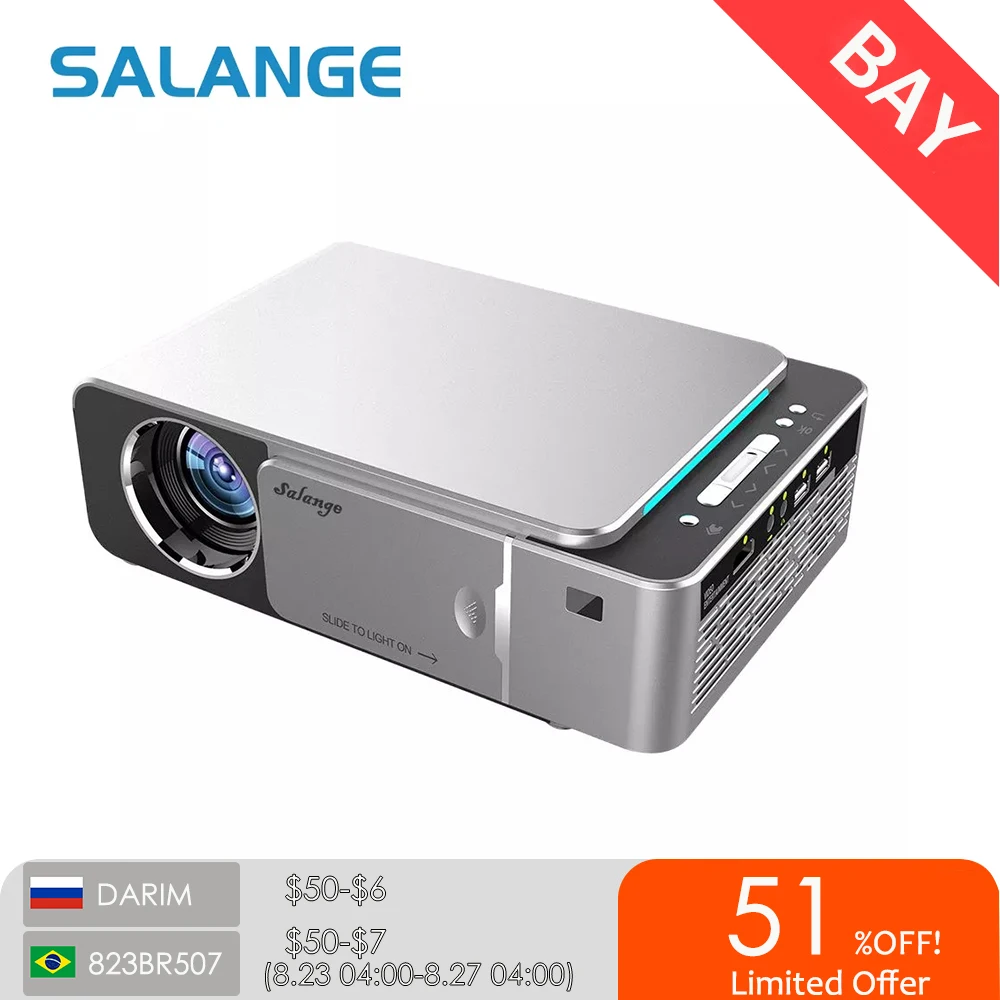 Salange Светодиодный проектор Full HD поддержка 4K 3500 люмен HDMI USB 1080p портативный