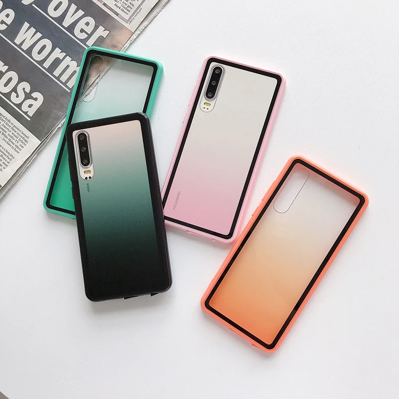 Lovebay прозрачный градиентный чехол для телефона s для huawei P30 Pro Lite Nova 5 Pro Honor 8X9 10 Lite акриловая чистая задняя крышка Подарочный чехол