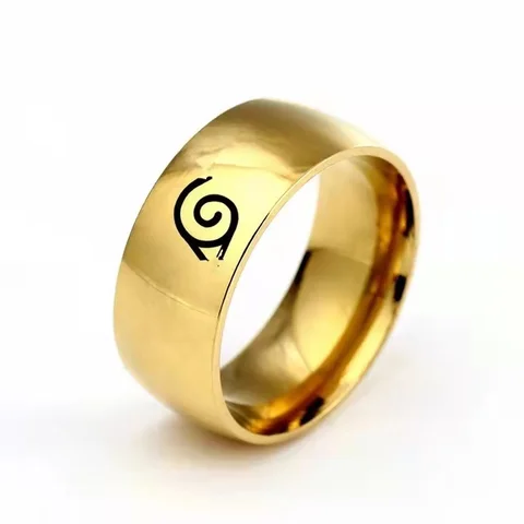 17 Models New Leaf Ring Konoha Uzumaki Symbal Logo Sign Sasuke Itachi Ninja Fashion Stainless Steel Anime Jewelry Cosplay