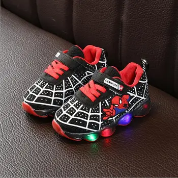 

SpiderMan Children Light Shoes Kids Luminous Sport Glowing Sneakers Baby Boys Girls Cartoon LED Light Up Shoes