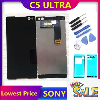 

HTZF LCD For Sony Xperia c5 ultra LCD Screen Display and Touch Screen Digitizer assembly Black and White free shipping