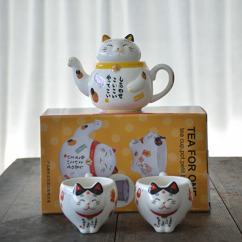Style K TANGPIN, милый фарфоровый чайный сервиз lucky cat, креативный, maneki neko, керамическая чайная чашка, чайник с ситечком, прекрасный плюус, чайник для кошки - Цвет: Style K