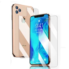 2 шт. закаленное стекло для iPhone 11 XS MAX Xr X S 8 7 6 Plus 11 Pro Max 5 7Plus 8Plus защита экрана Переднее и заднее стекло