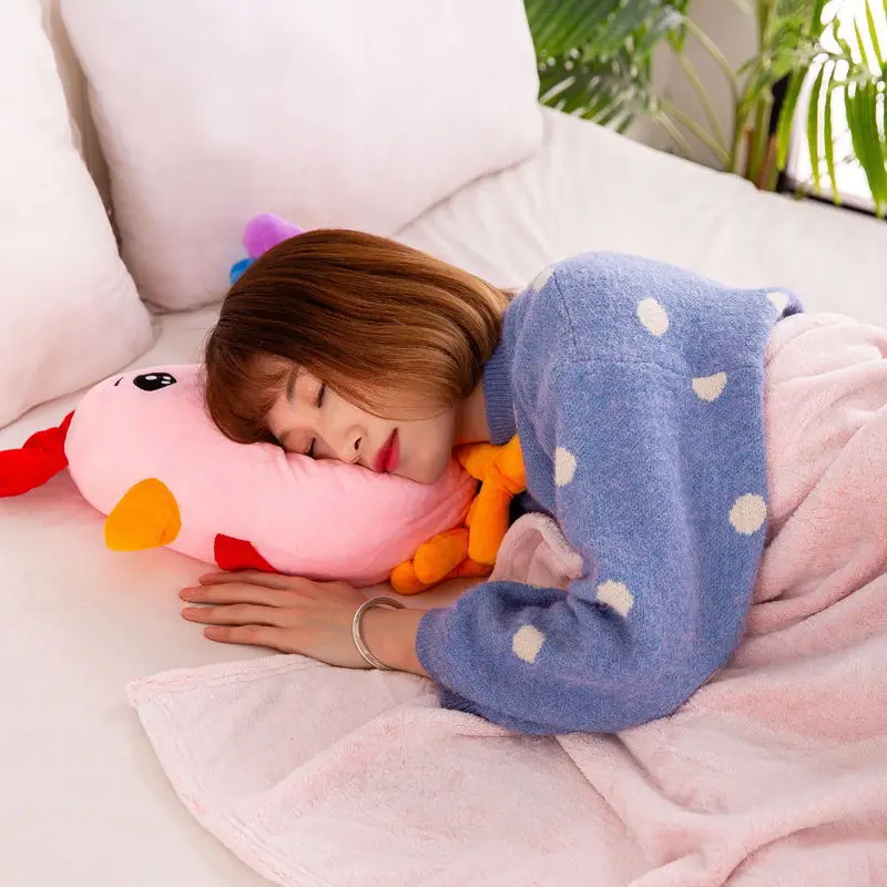 

Creative-in-Cartoon Five-color Chicken down Feather Toy Air Conditioner Pillow Blanket Car Mounted Cushion Nap Pillow Airable Bl