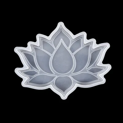 DIY Crafts Jewelry Decorations Making Tools Crystal Epoxy Resin Lotus Coaster Tray Cup Mat Silicone Mold
