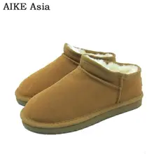 Брендовые высококачественные австралийские зимние женские ботинки теплые ботильоны из яловичного спилка Женская обувь; botas mujer; большие размеры 34-44