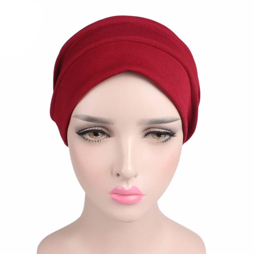 Женская хлопковая дышащая шапка, новые женские хиджабы, эластичная чалма, ткань, голова Кепка шапка, женские аксессуары для волос, мусульманский шарф, шапка