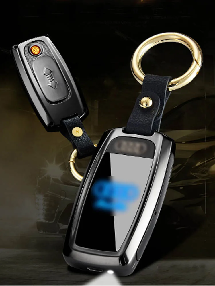 USB Зажигалка светодиодный экран Ключ Пряжка