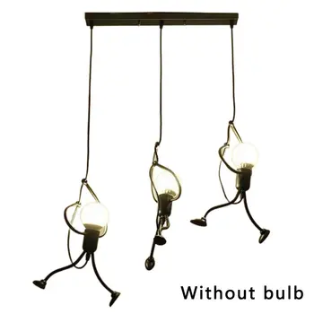 

Iron Little Man Chandelier Cartoon Doll Chandelier Swing Villain Chandelier Led Ceiling Lamp Home Living Room Decoration
