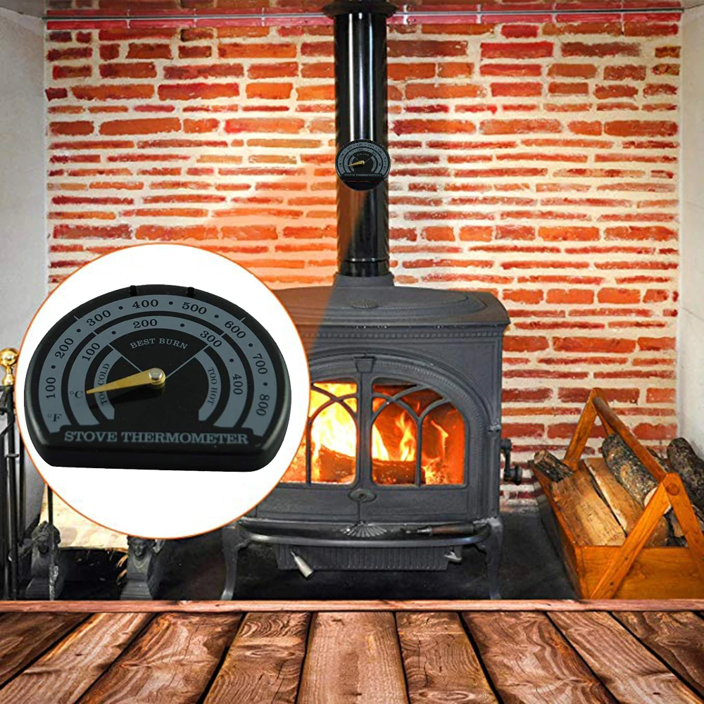 Магнитный термометр для печи с подогревом для дровяного бревна, горелка для камина, вентилятор, термометр с большим дисплеем