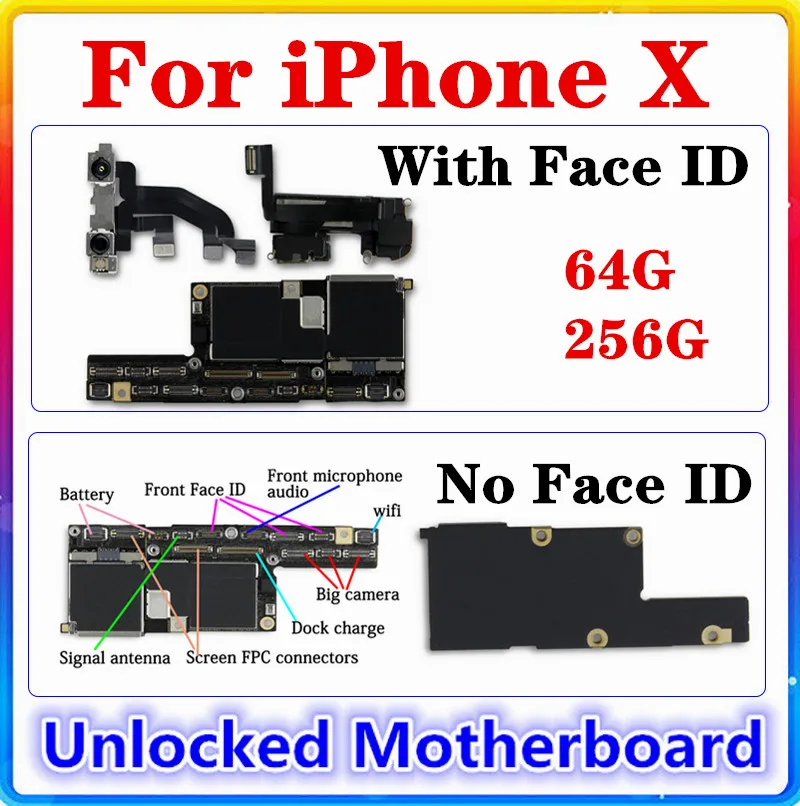 Материнская плата для IPhone X с/без Face ID 100% оригинал замена чипов протестированная