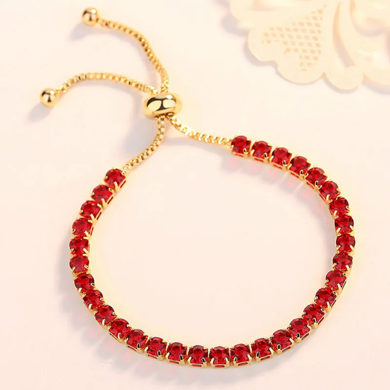 

Luxury Ladies Zircon Bracelet Red / Green / White / Multi-color Zircon Simple Adjustment Zircon Ladies Bracelet Jewelry Wedding