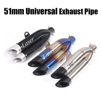 

51mm Universal SC Laser Motorcycle Exhaust Pipe Motorbike Escape Moto Racing Modified For Yoshimura K15 MT09 RC390 Z1000 CBR R6
