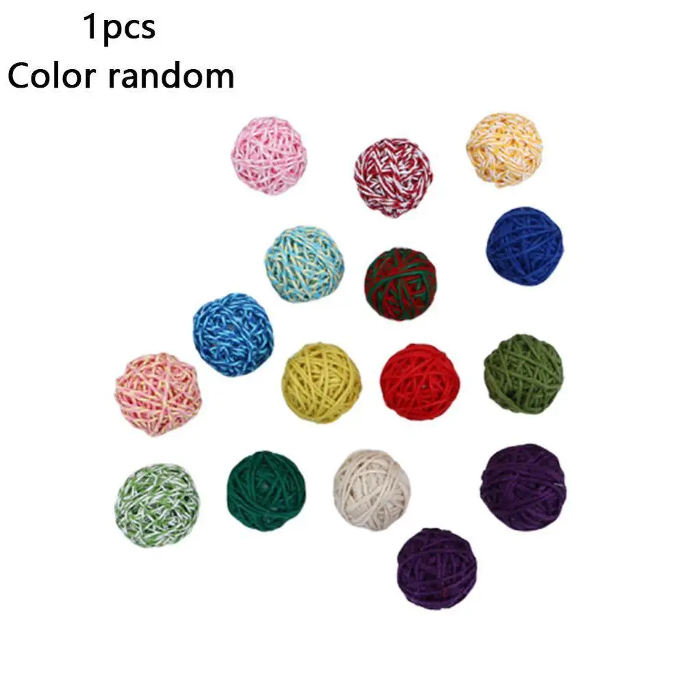 2PCS Pet Product Pet Cat Kitten Bell Fun Game Woolen Yarn Ball Exercise Scratch Play Chewing Toy Cat Ball Toy - Цвет: 2pcs