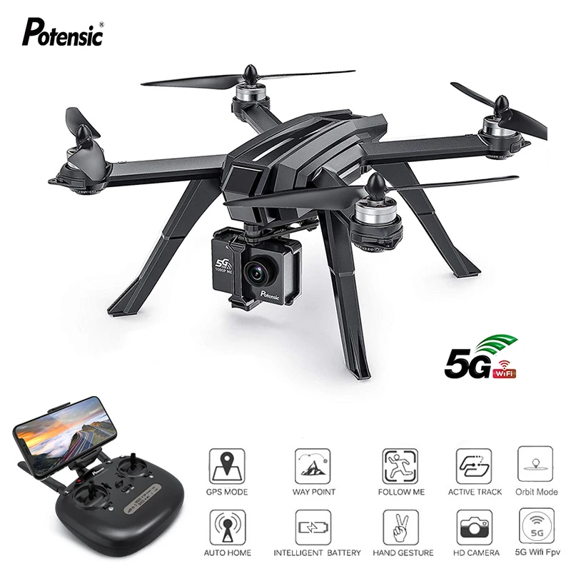 Potensic D85 FPV GPS Дрон с 2K HD камерой видео в реальном времени 5G Wi Fi RC Квадрокоптер