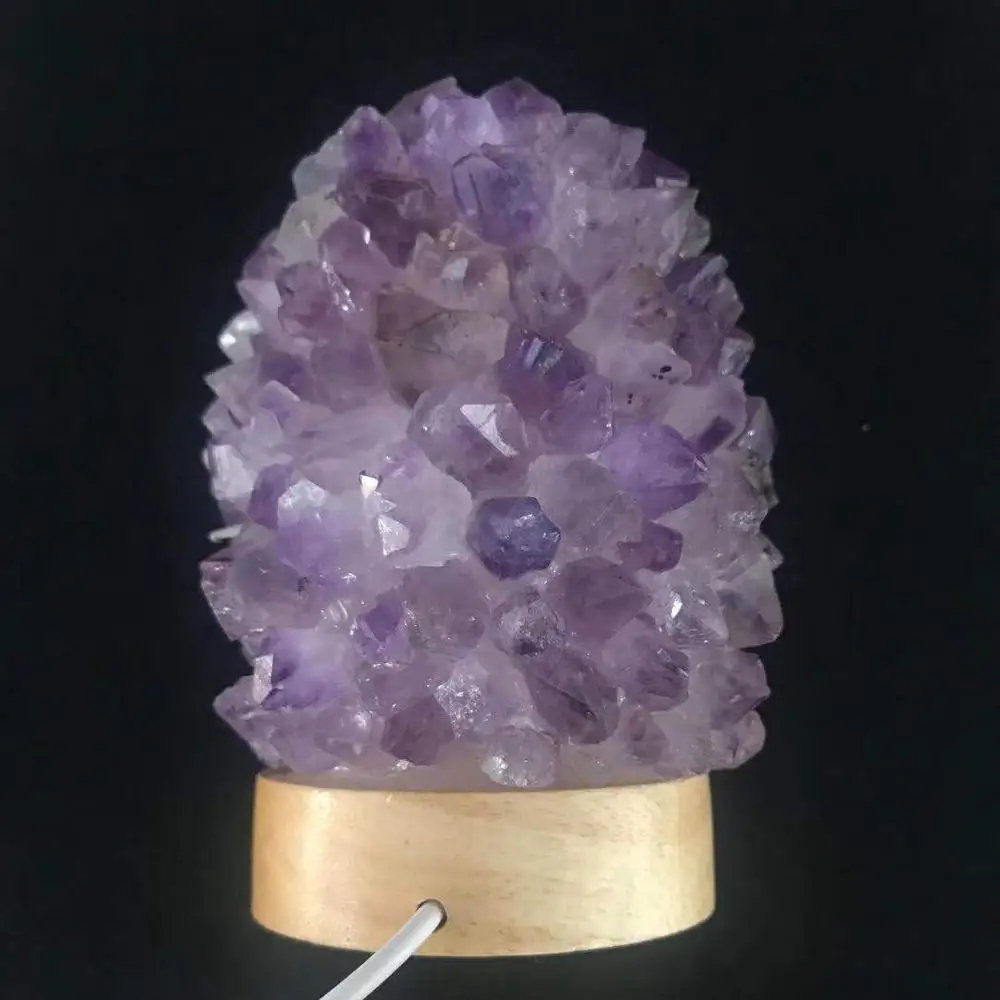Натуральный кристалл кварца мечта аметист лампа Рейки Исцеление драгоценный камень украшение дома минеральный образец коллекция ZJJ