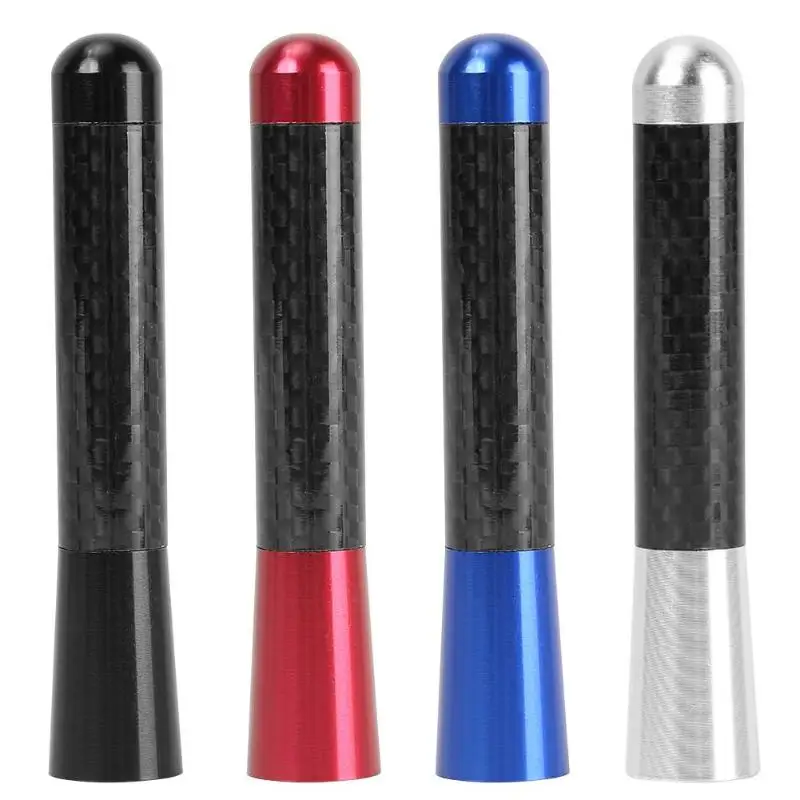 3.5/8cm Universal Car Styling Roof Antenna Carbon Fiber Screw Metal Stubby Mast Antenna Replacement Kit Auto Exterior Parts New