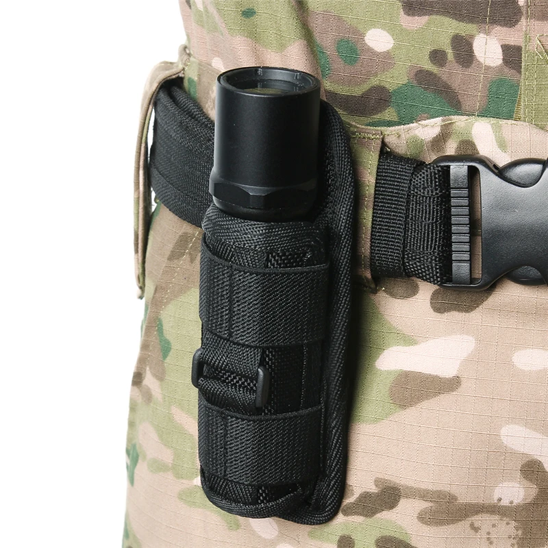 Torch Carry Belt Pouch LED Flashlight Holder 360 Degrees Rotatable Nylon Holster