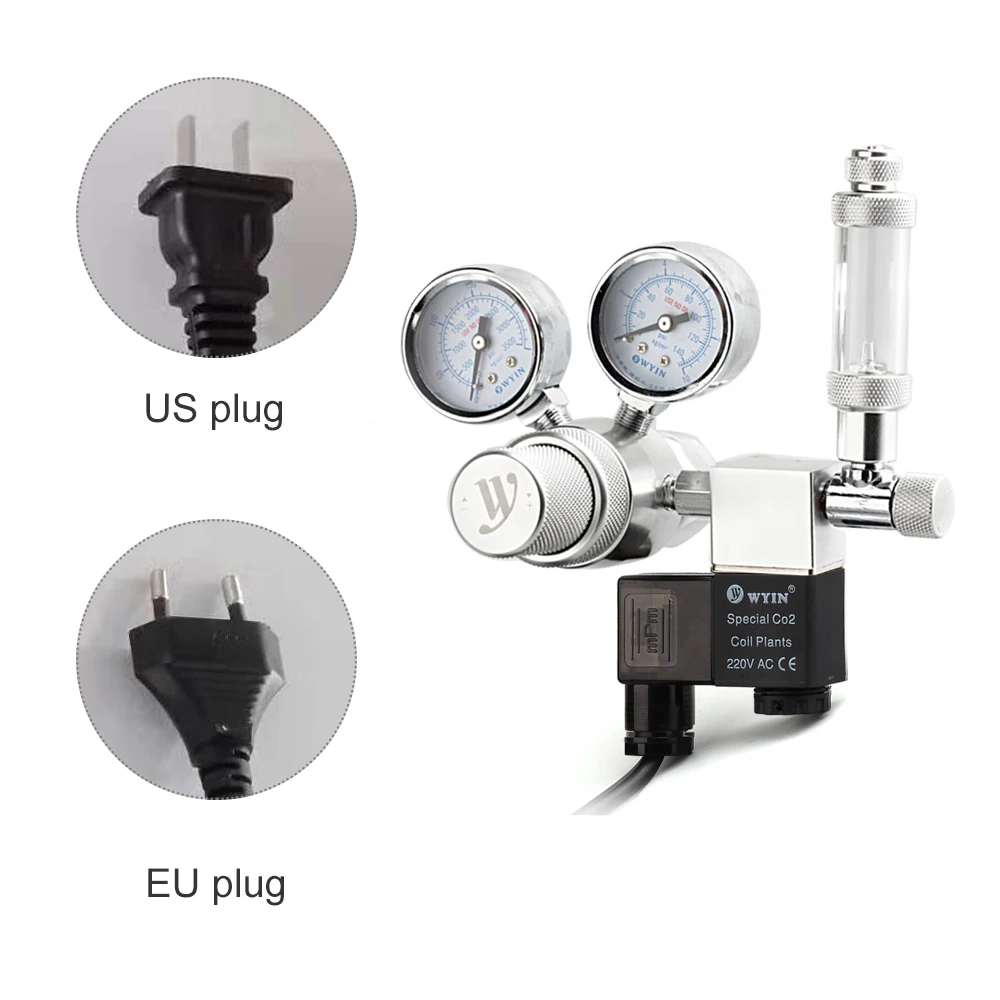 

Aquarium Co2 Regulator For Co2 Generator System Co2 Pressure Regulator With Double Pressure Gauge Bubble Counter & Check Valve