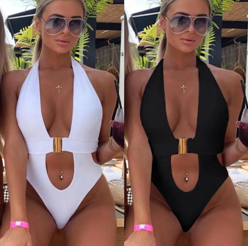 

2022 New Yiiciovy Women Sexy Deep V-neck One-piece Swimsuit Stylish Backless Bathing Suit for Ladies Summer Beachwear Monokini