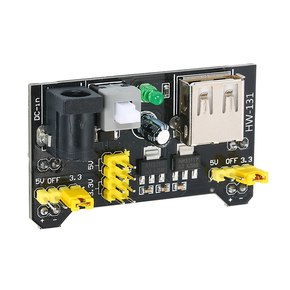 HW-131 макетная плата, модуль питания 3,3 В/5 В, модуль питания для Arduino MB102, без пайки, макетная плата, мини регулятор напряжения, сделай сам