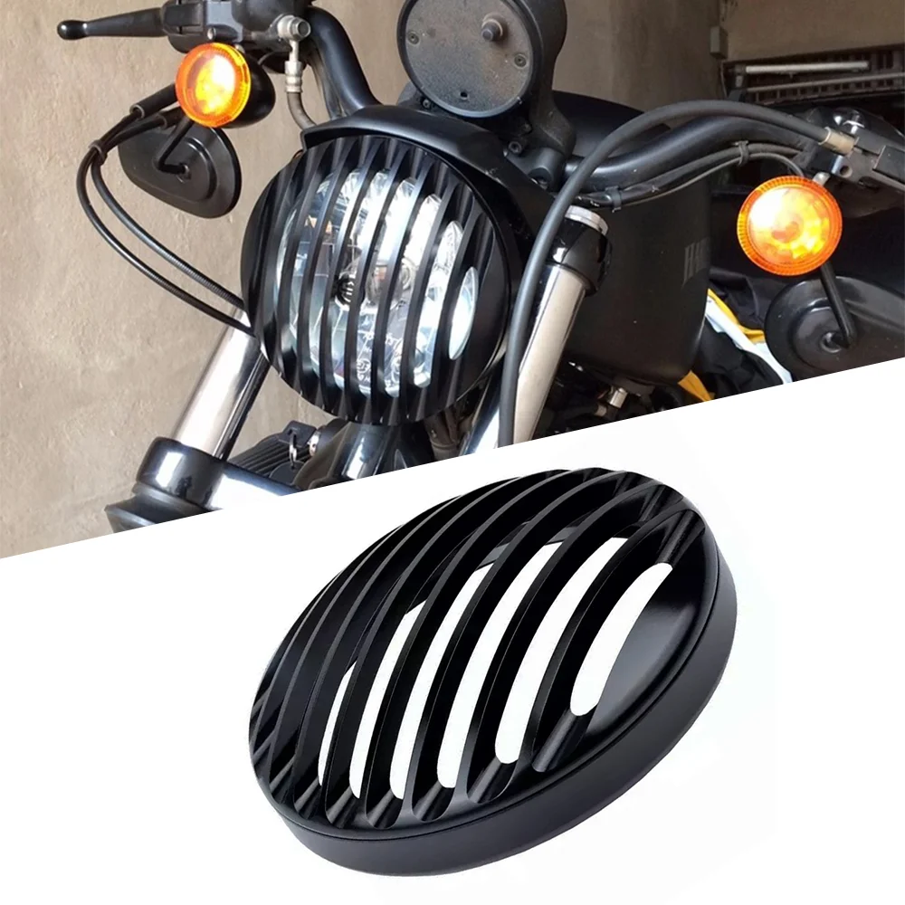 Для Sportster Custom XL1200C 1200 железо 04-14 XL 883 04-18 Защитная крышка для фар гриль 5 75 &quot5 3/4" |