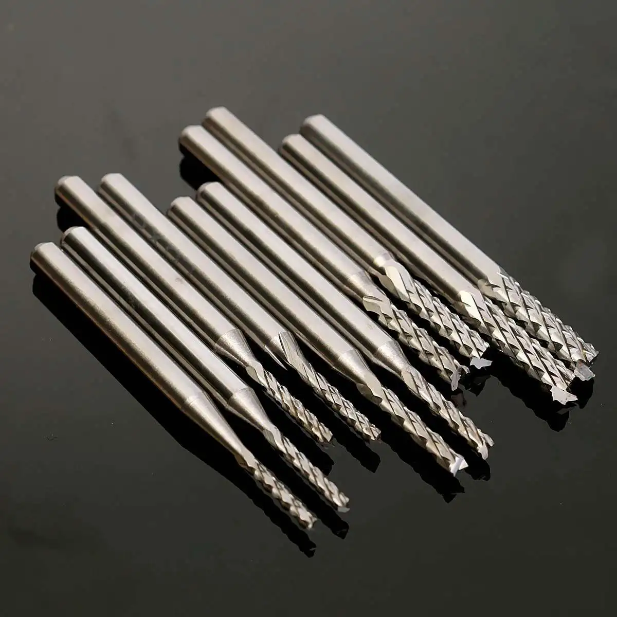 Drillpro 10 шт. DB-M3 1,3 мм-3,175 мм твердосплавная Концевая фреза гравировальные биты для ЧПУ PCB роторные заусенцы Гравировальные Резцы прямая резьба