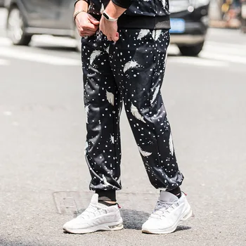 

Fall tide plus fertilizer increase sports trousers men loose large size fat guy casual beam feet trousers