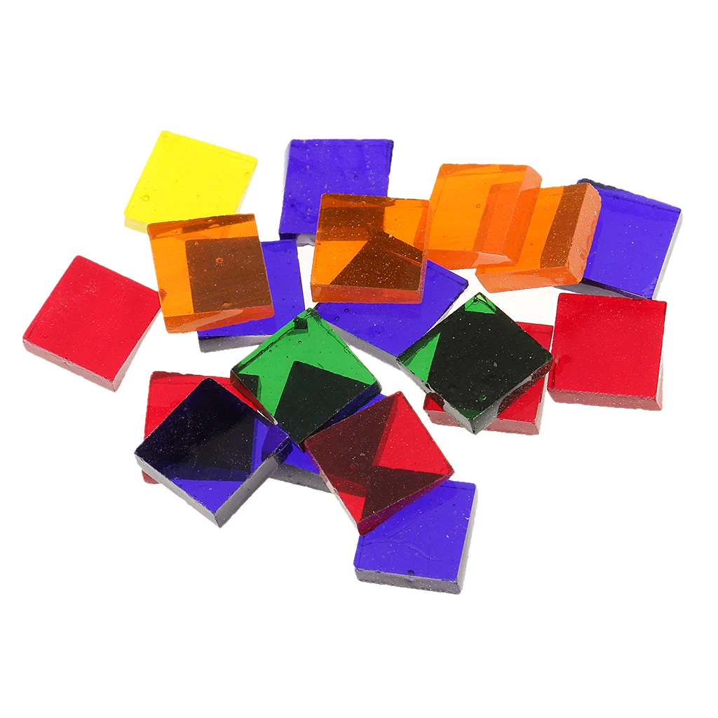 320g Square Shape Pieces Mosaic Tiles Assortment Colors for Handmade Artcraft and Home Decorations