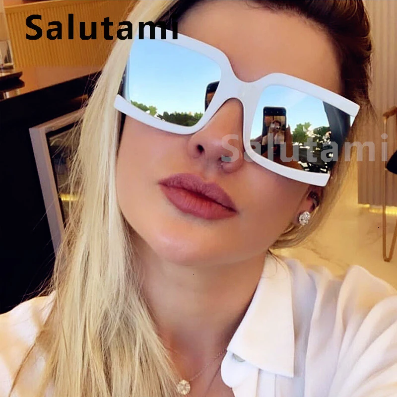 Occhiali da sole quadrati Oversize di marca per donna occhiali da sole con  rivetti a specchio in argento bianco 2022 occhiali da uomo di lusso donna  Vintage gamba larga|Women's Sunglasses| - AliExpress