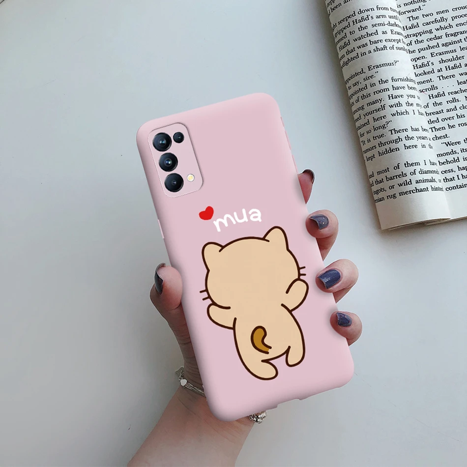 cases for oppo back Case For Oppo Find X3 Lite CPH2145 6.43'' Cute Cat Cactus Avocado Candy Painted Slim Silicone Phone Case For Find X3 Lite cover cases for oppo black Cases For OPPO