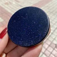 Natural  Blue Sandstone Round Shape Crystal Quartz For Home Decoration DIY Gift Reiki 1PCS 2
