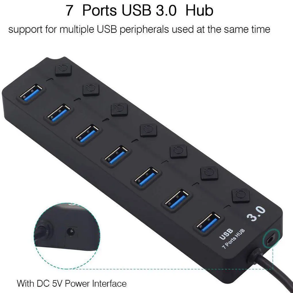Компьютер 1 до 4/7 usb порты USB3.0 адаптер разветвитель концентратор защита от короткого замыкания высокая скорость передачи данных