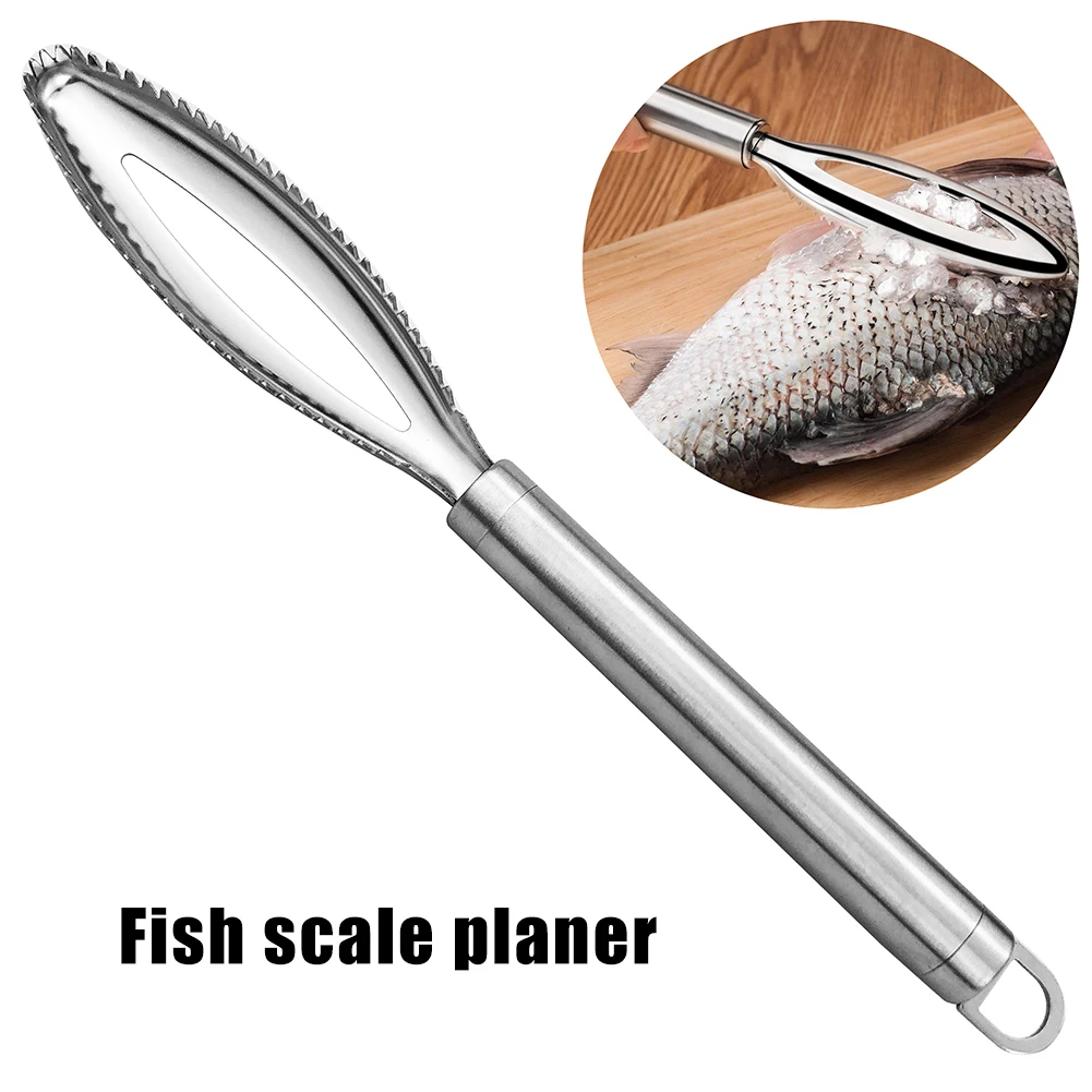 

Fish Scale Planer Brush Stainless Steel Scraping Remover Scraper Kitchen Tools with Sawtooth EIG88
