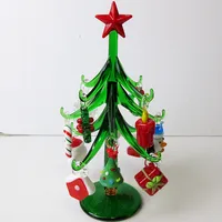 Glass Tree Plant Christmas Decoration Figurine