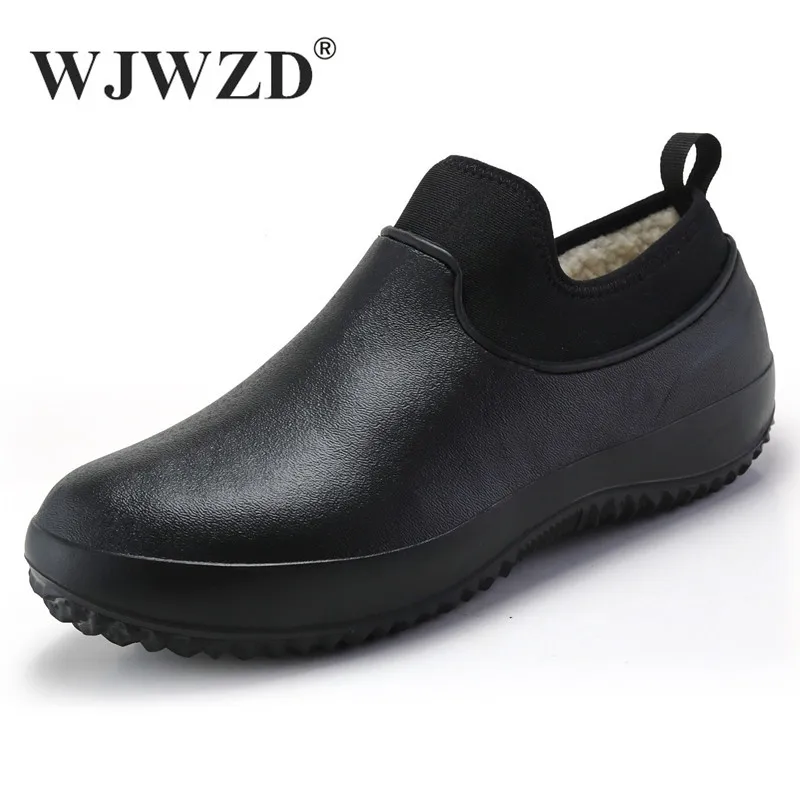 

Mens Work Shoes Non-slip Waterproof Kitchen Chef Shoes Casual Nurse Shoes Unisex Keep Warm Cotton Boots Water Shoes Plus Size 49