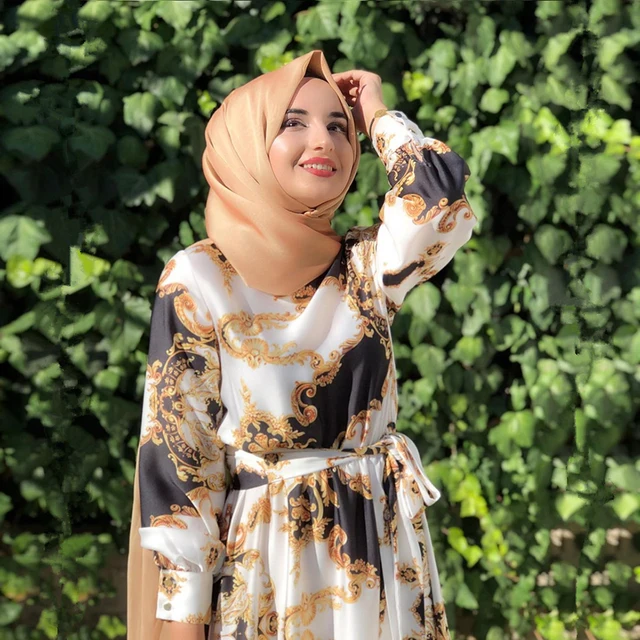 Ramadan Eid Mubarak Dresses Abayas For Women Satin Abaya Dubai Turkey Islam Muslim Hijab Dress Vestidos Robe Musulmane Longue 6