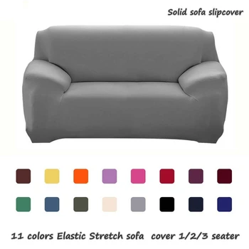 

Solid Color Sofa Cover for Living Room All-Inclusive Elastic Corner Sofa Slipcover Couch Cover Armchair Protector 1/2/3/4 Seater