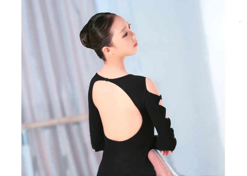 One-Piece Suits Ballet Leotar Summer Belly Dance Dress Hollow Women Costume Latin Tights Girl Backless Halter (13)