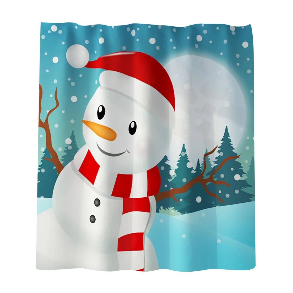 Christmas Shower Curtain Waterproof Polyester Mildew Proof Bath Curtains Shower Curtain Xmas Gift For Bathroom Home Hotel