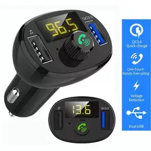Handsfree Bluetooth 4.2FM передатчик модулятор светодиодный дисплей bluetooth авто MP3 плеер QC3.0 двойной USB быстрое зарядное устройство автомобильные аксессуары